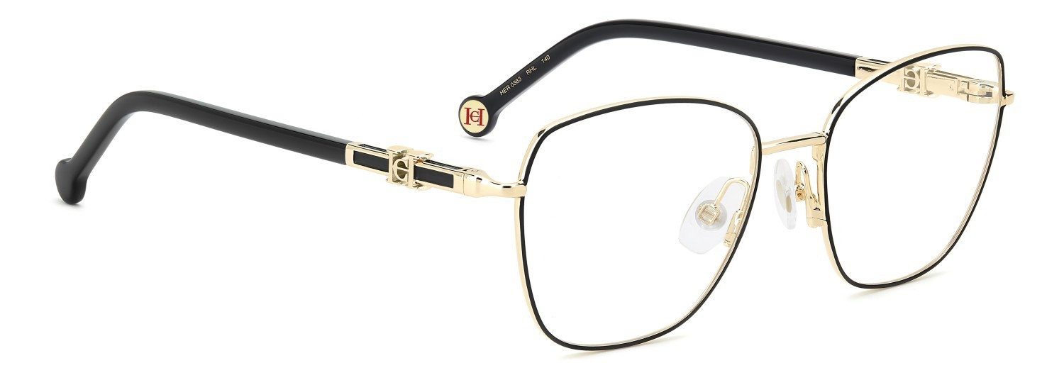Eyeglasses Carolina Herrera Her 0383 111815 RHL color gold black 2 shape square 
