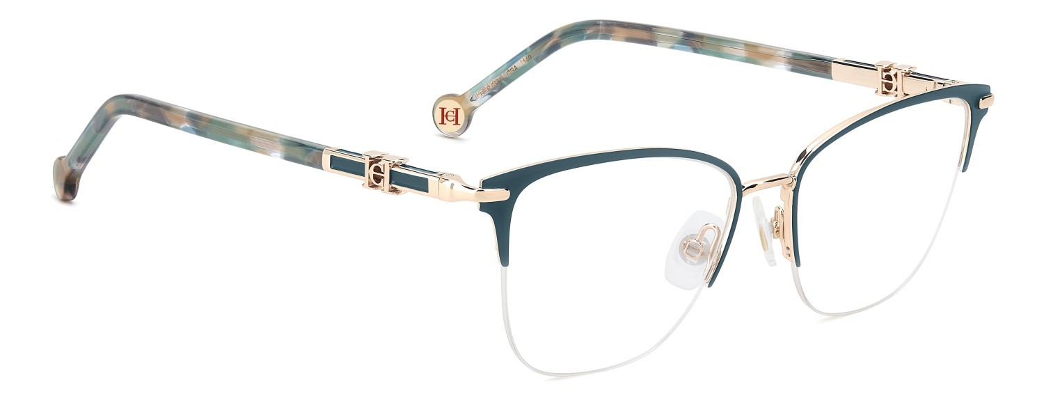 Occhiali da vista Carolina Herrera Her 0384 111818 OGA colore gold teal forma cat eye 