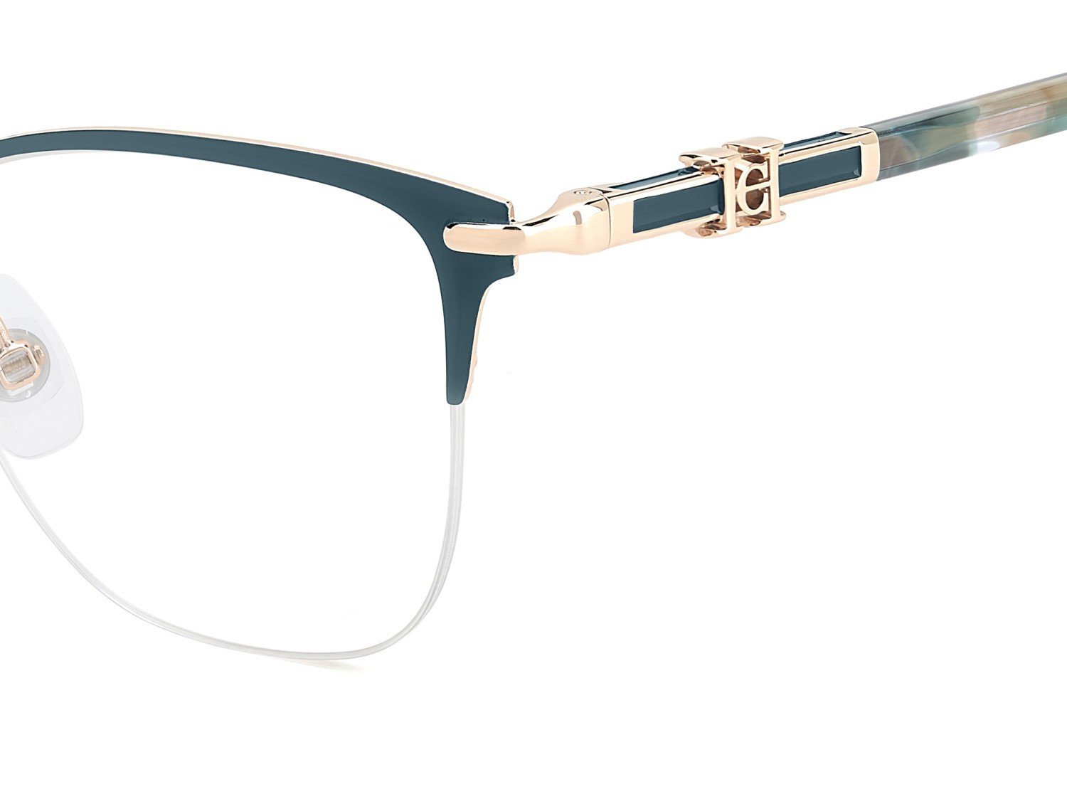 Occhiali da vista Carolina Herrera Her 0384 111818 OGA colore gold teal forma cat eye 