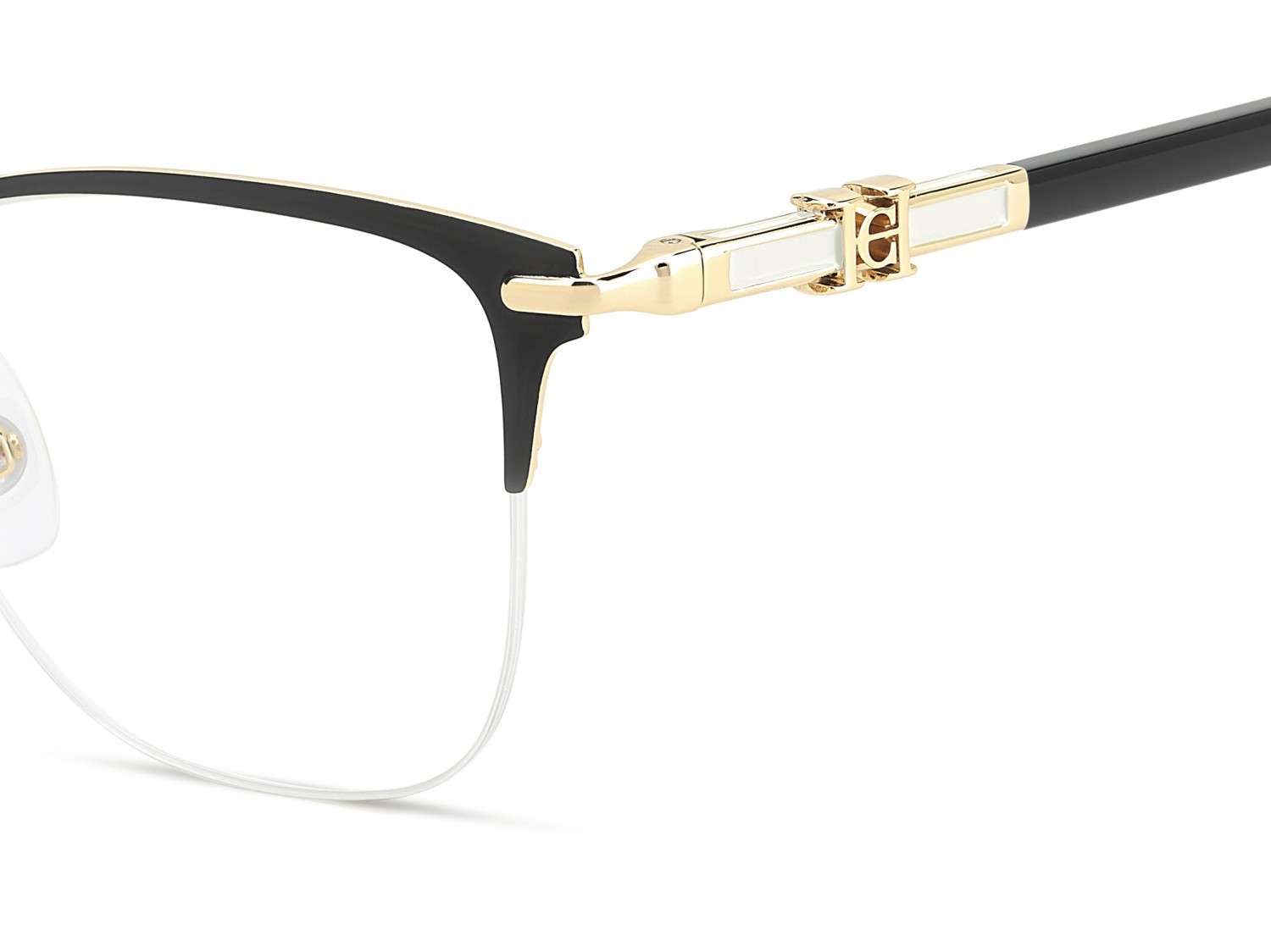 Eyeglasses Carolina Herrera Her 0384 111818 RHL color gold black 2 shape cat eye 