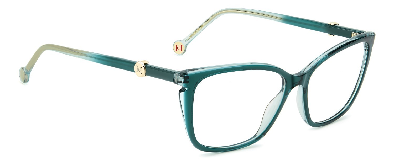Occhiali da vista Carolina Herrera Her 0387 111839 601 colore green teal forma cat eye 
