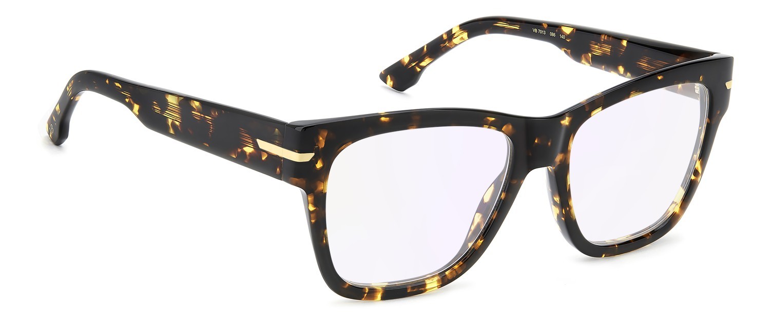 Eyeglasses Victoria Beckham Vb 7013 111857 086 color havana shape square lenses violet mirror