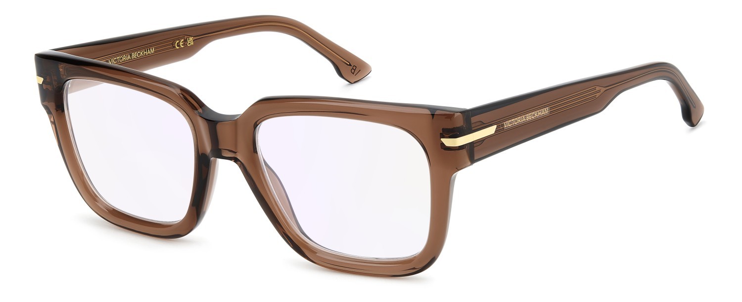 Eyeglasses Victoria Beckham Vb 7011 111858 09Q color brown shape square lenses violet mirror