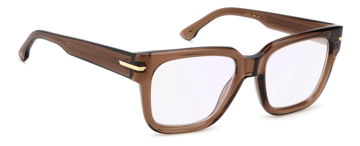 Eyeglasses Victoria Beckham Vb 7011 111858 09Q color brown shape square lenses violet mirror