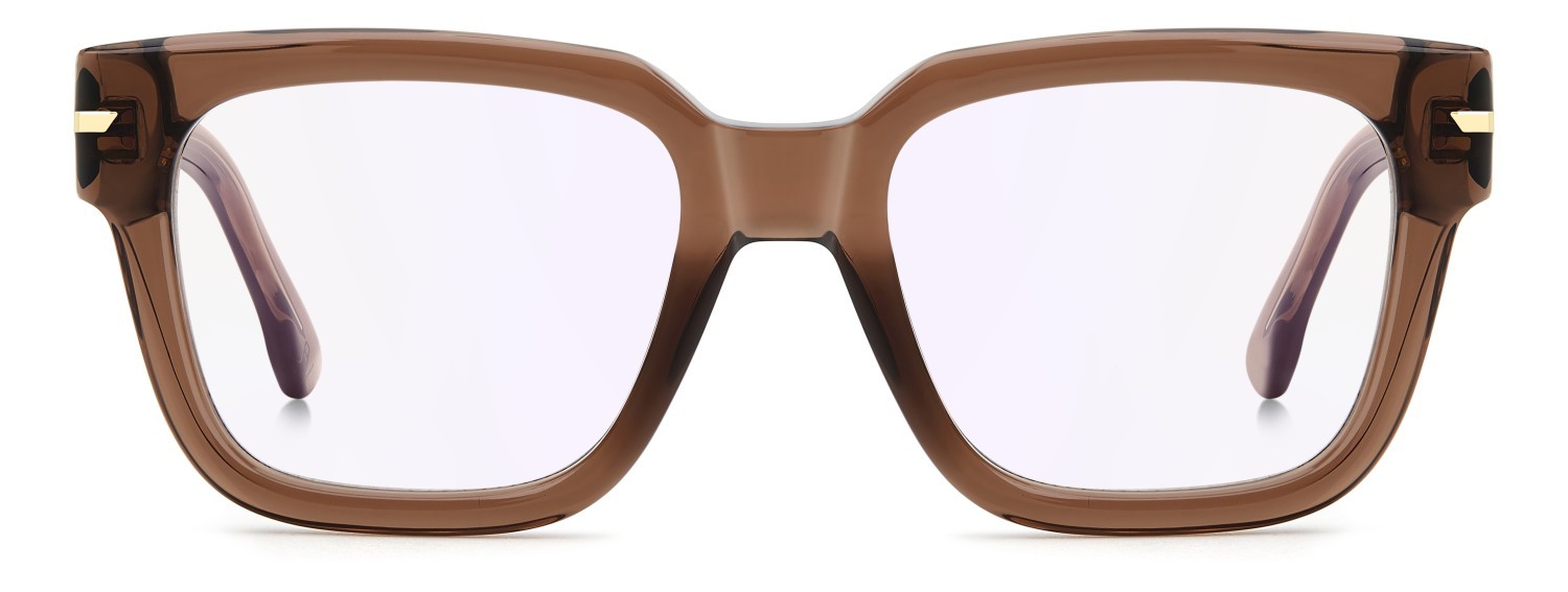 Eyeglasses Victoria Beckham Vb 7011 111858 09Q color brown shape square lenses violet mirror