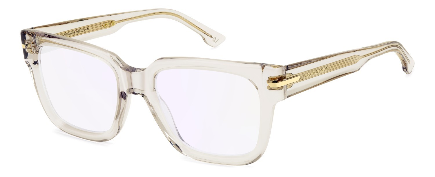 Eyeglasses Victoria Beckham Vb 7011 111858 2T3 color crystal beige shape square lenses violet mirror