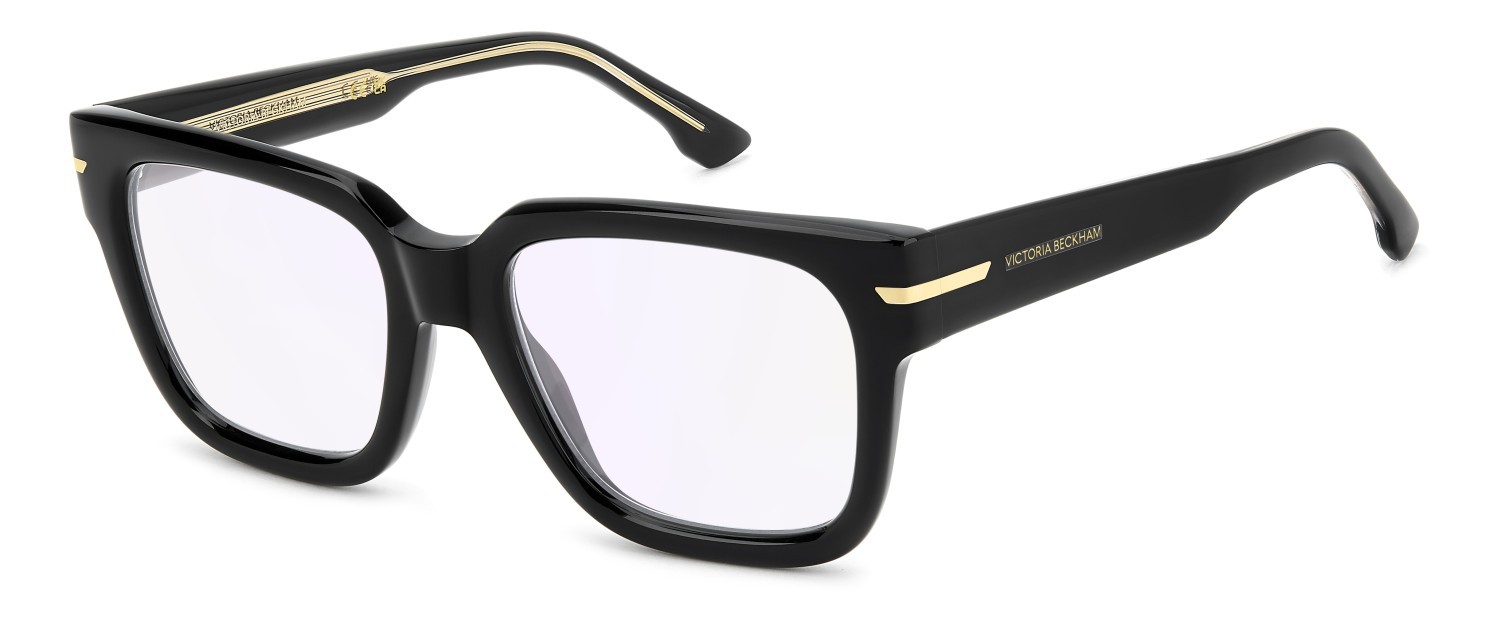 Eyeglasses Victoria Beckham Vb 7011 111858 807 color black shape square lenses violet mirror