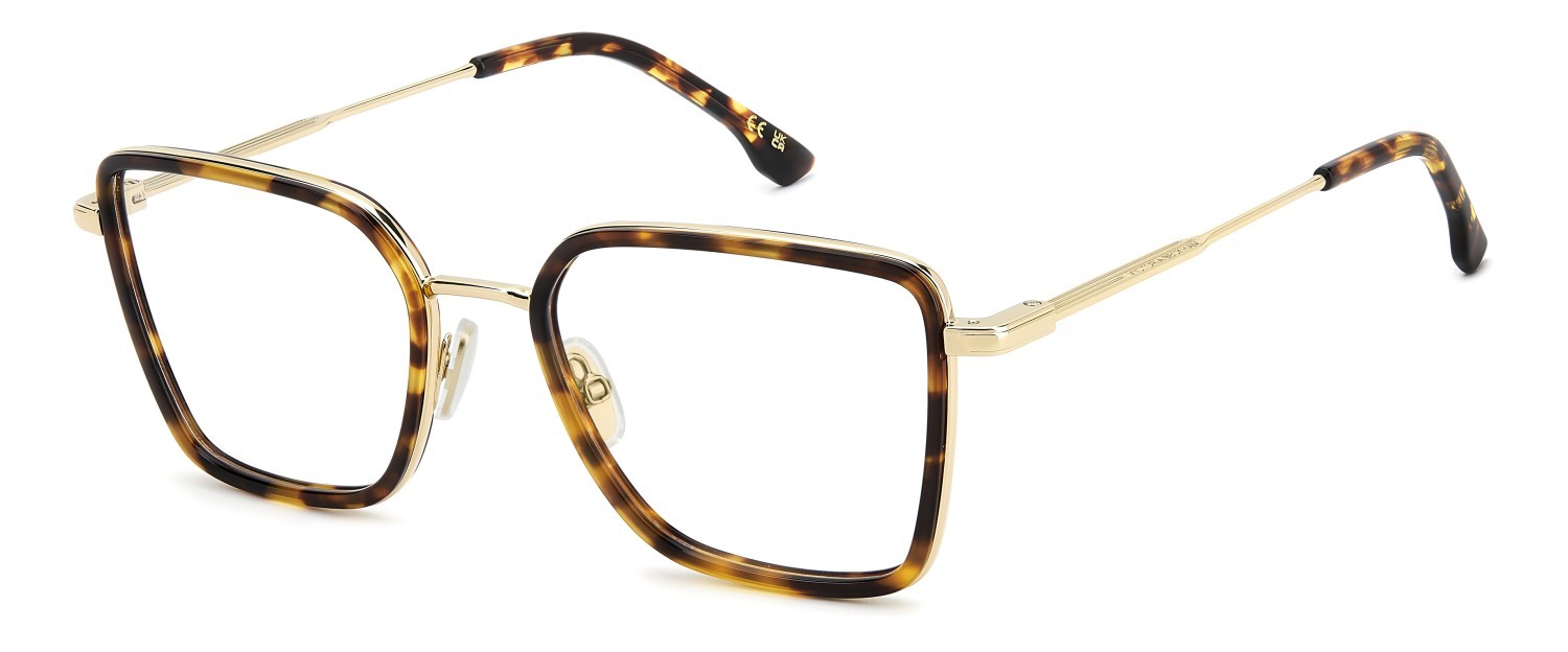 Eyeglasses Victoria Beckham Vb 1006 111870 06J color gold havana shape rectangle 