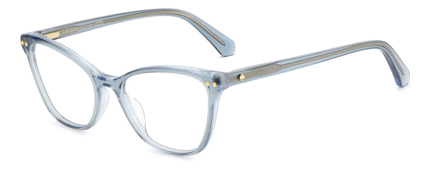 Occhiali da vista Kate Spade Ks Elora 2 111894 QM4 colore crystal blue forma cat eye 