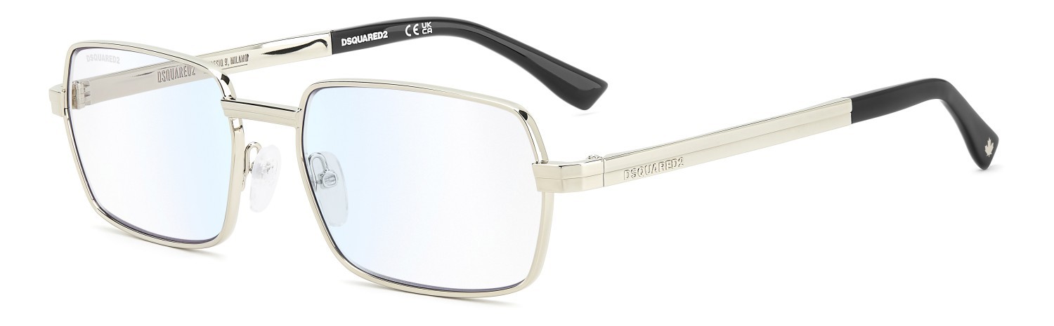 Occhiali da vista Dsquared2 D2 0192/BB 112354 3YG colore light gold forma ovale lenti blue absorber