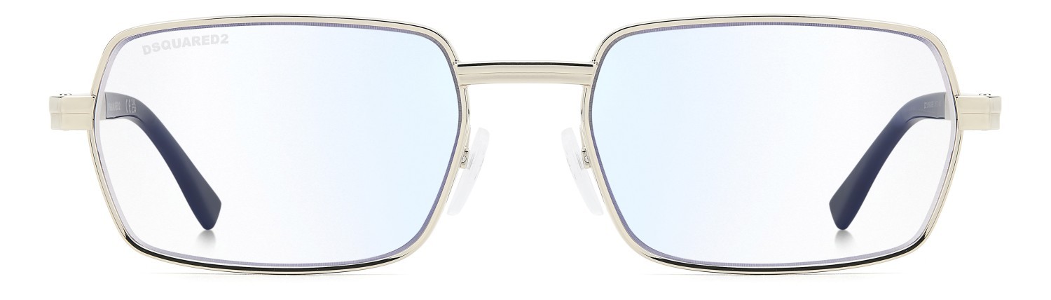 Occhiali da vista Dsquared2 D2 0192/BB 112354 3YG colore light gold forma ovale lenti blue absorber