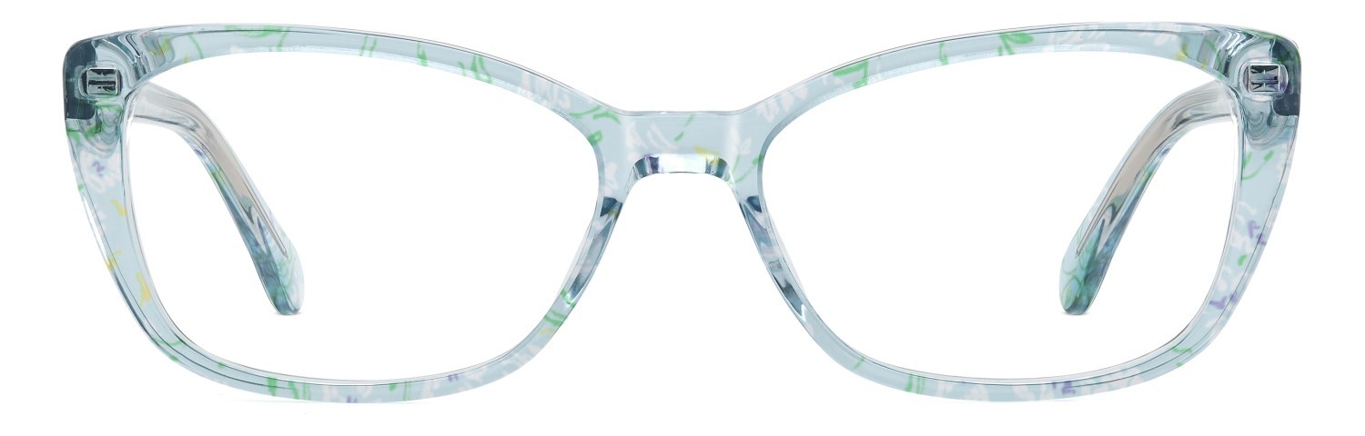 Occhiali da vista Kate Spade Ks Kassia 2 112411 1UG colore pattern blue turquoise forma rettangolare 
