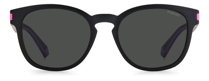 Sunglasses Polaroid PLD 2129/S 200010 (N6T M9) color matte black pink shape round lenses grey polarized