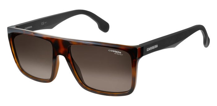 Sunglasses Carrera CARRERA 5039/S 200073 (2OS HA) color havana matt black shape rectangle lenses brown shaded