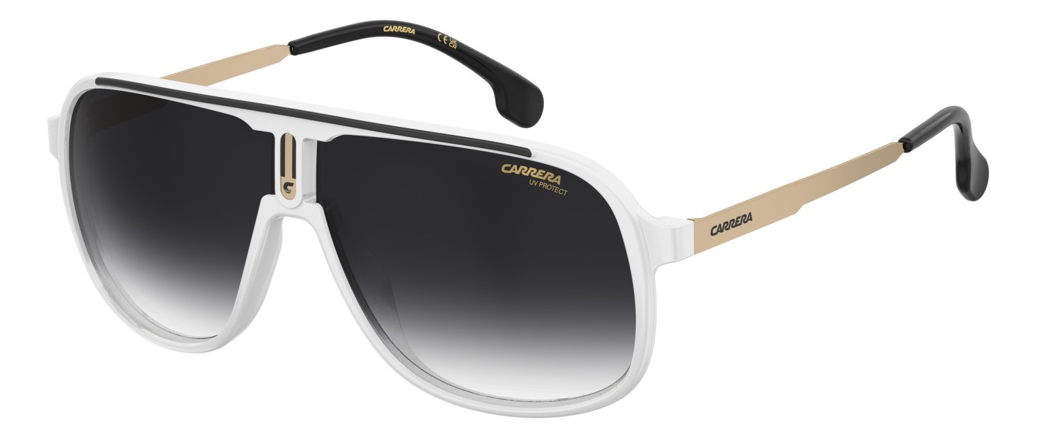 Sonnenbrillen Carrera 1007/S 200387 CCP 9O farbe white black form quadratisch gläser grey shaded
