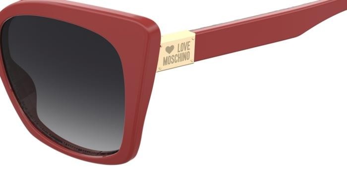 Sonnenbrillen Moschino Love Mol000/S 201113 (3VJ 9O) farbe red animalier form quadratisch gläser dark grey shaded