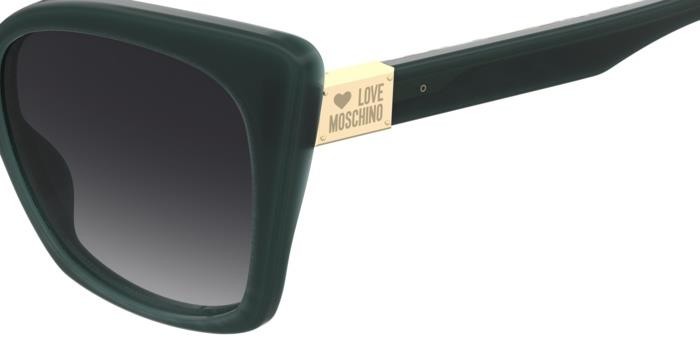 Sonnenbrillen Moschino Love Mol000/S 201113 (SK8 9O) farbe animalier green form quadratisch gläser dark grey shaded