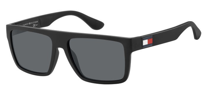 Sonnenbrillen Tommy Hilfiger TH 1605/S 201308 (003 IR) farbe matte black form rechteckig gläser grey