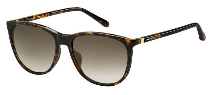 Sunglasses Fossil FOS 3082/S 201425 (086 HA) color dark havana shape cat eye lenses brown shaded