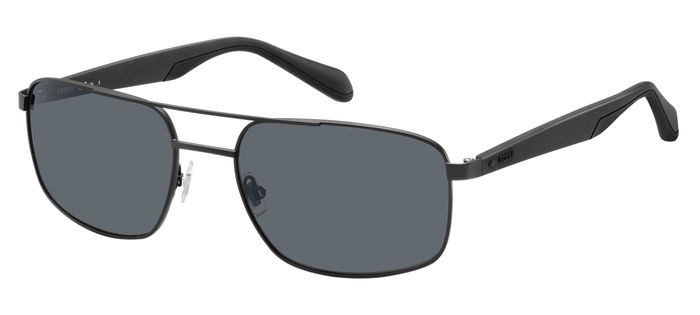 Sunglasses Fossil FOS 2088/S 201794 (003 IR) color matte black shape rectangle lenses grey
