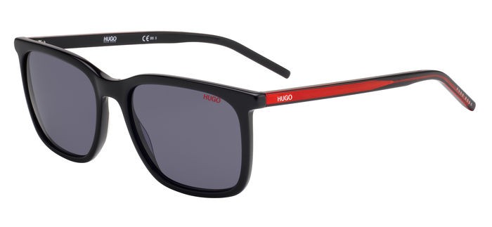 Sunglasses Hugo HG 1027/S 201941 (OIT IR) color black red gold shape rectangle lenses grey