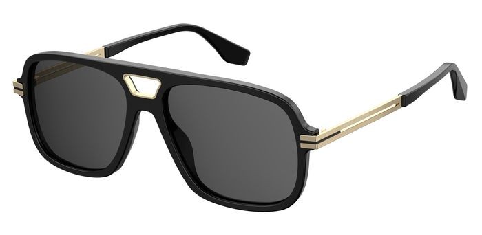 Occhiali da sole Marc Jacobs MARC 415/S 202556 (2M2 IR) colore black gold forma navigator lenti grey
