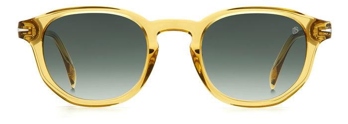 Sunglasses David Beckham DB 1007/S 203118 (40G 9K) color yellow shape round lenses green shaded
