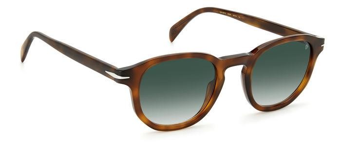 Sunglasses David Beckham DB 1007/S 203118 (45Z 9K) color havana silver shape round lenses green shaded