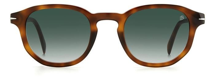 Sunglasses David Beckham DB 1007/S 203118 (45Z 9K) color havana silver shape round lenses green shaded