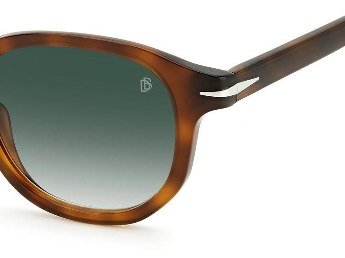 Sunglasses David Beckham DB 1007/S 203118 (45Z 9K) color havana silver shape round lenses green shaded