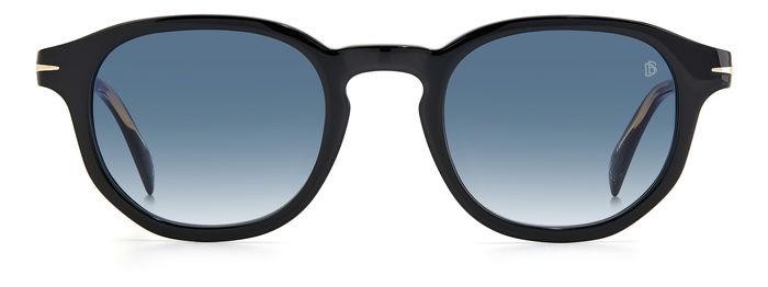 Sunglasses David Beckham DB 1007/S 203118 (807 08) color black shape round lenses dk blue shaded
