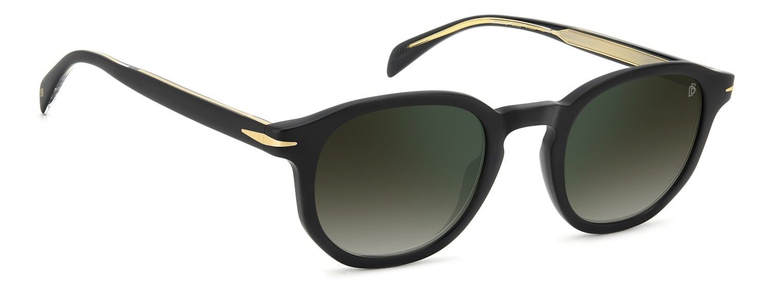 Sunglasses David Beckham Db 1007/S 203118 003 CS color matte black shape round lenses green shaded green mirror