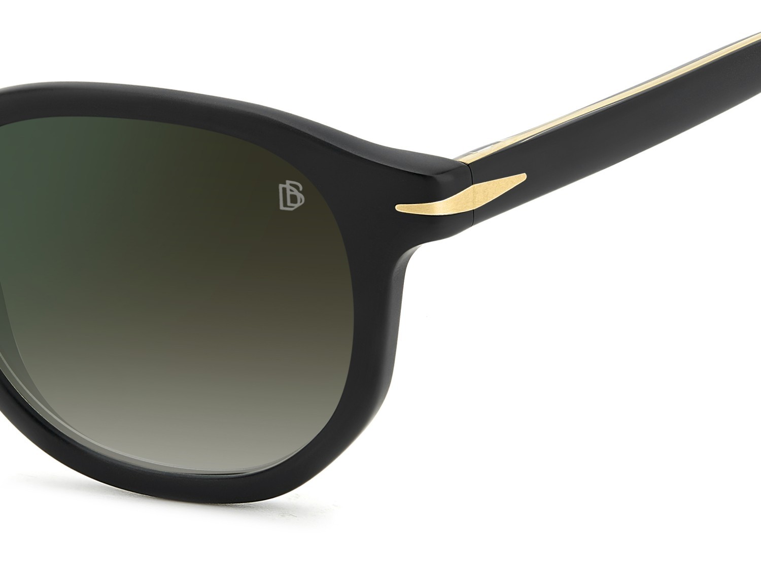 Sunglasses David Beckham Db 1007/S 203118 003 CS color matte black shape round lenses green shaded green mirror