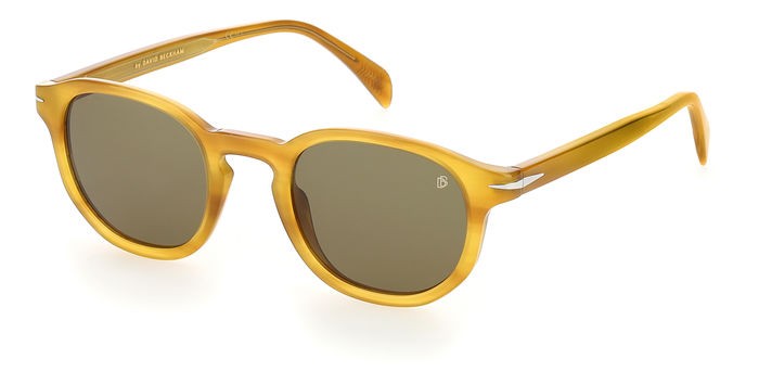 Sunglasses David Beckham DB 1007/S 203118 (B4L QT) color honey brwcream horn shape round lenses green