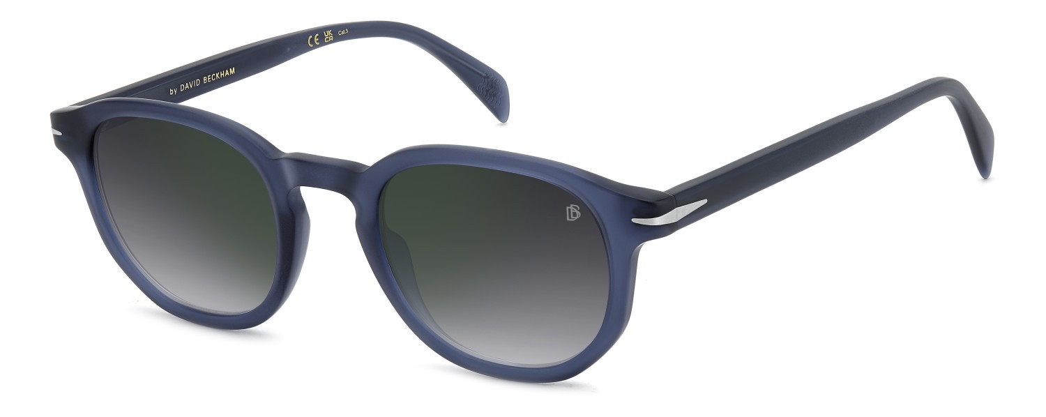 Sunglasses David Beckham Db 1007/S 203118 FLL NU color matte blue shape round lenses grey shaded green mirror