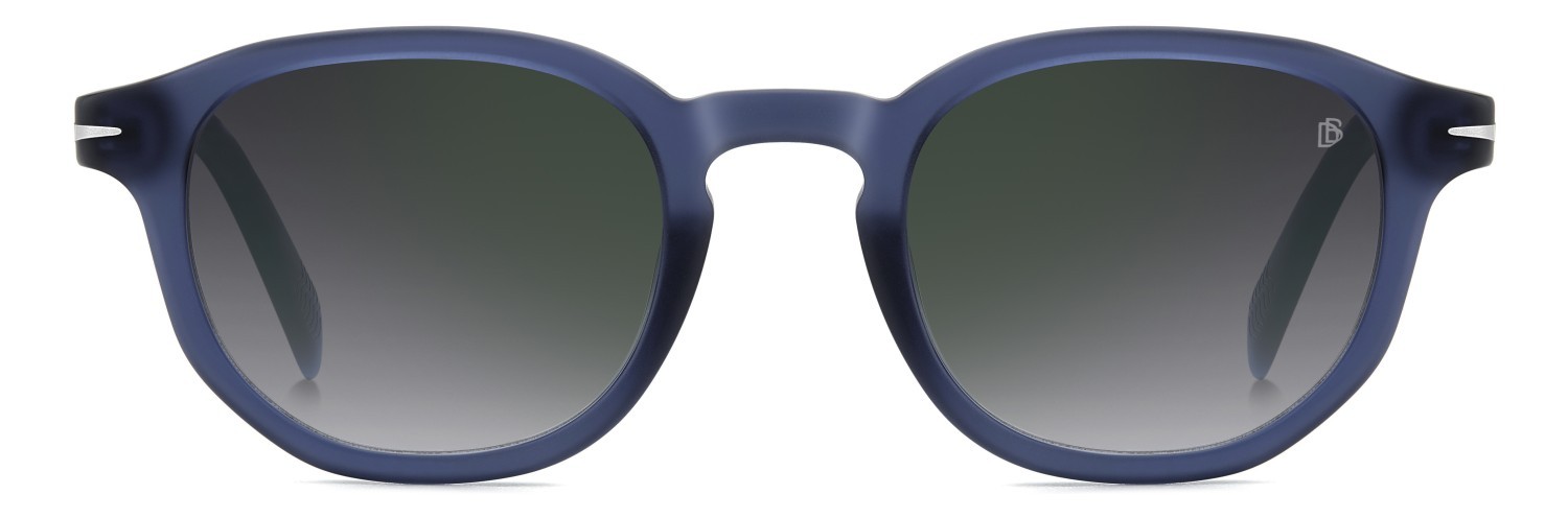 Sunglasses David Beckham Db 1007/S 203118 FLL NU color matte blue shape round lenses grey shaded green mirror