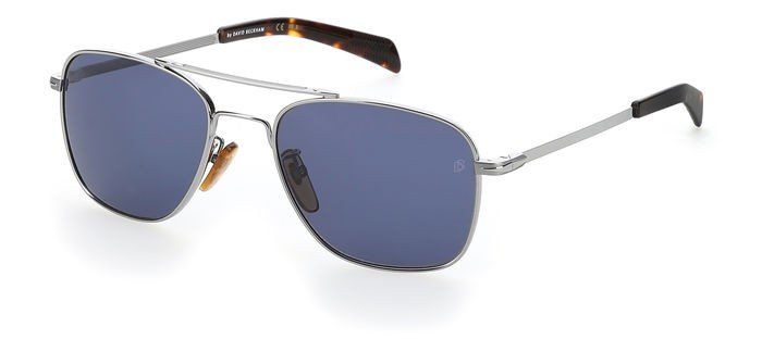 Sunglasses David Beckham DB 7019/S 203130 (6LB KU) color ruthenium shape rectangle lenses blue avio