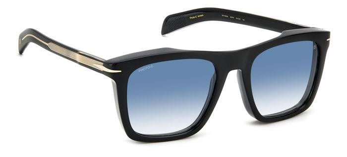 Sonnenbrillen David Beckham DB 7000/S 203131 (807 F9) farbe black form quadratisch gläser blue shaded photochromic