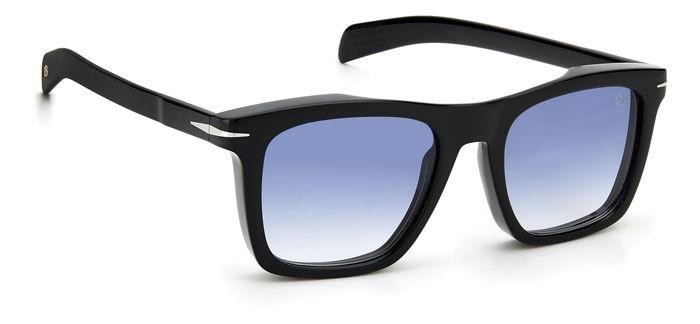 Sunglasses David Beckham DB 7000/S 203131 (BSC 08) color black silver shape square lenses dk blue shaded