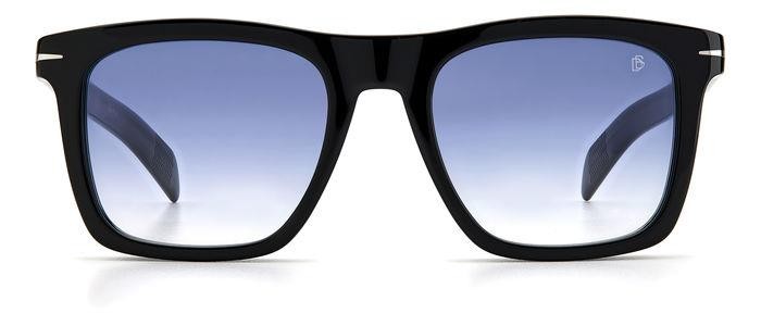 Sunglasses David Beckham DB 7000/S 203131 (BSC 08) color black silver shape square lenses dk blue shaded