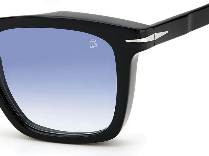 Sunglasses David Beckham DB 7000/S 203131 (BSC 08) color black silver shape square lenses dk blue shaded