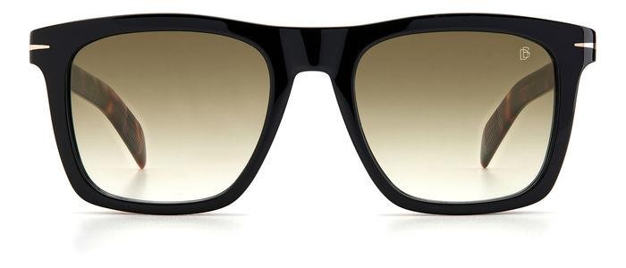 Sunglasses David Beckham DB 7000/S 203131 (XWY 9K) color black havana gold shape square lenses green shaded