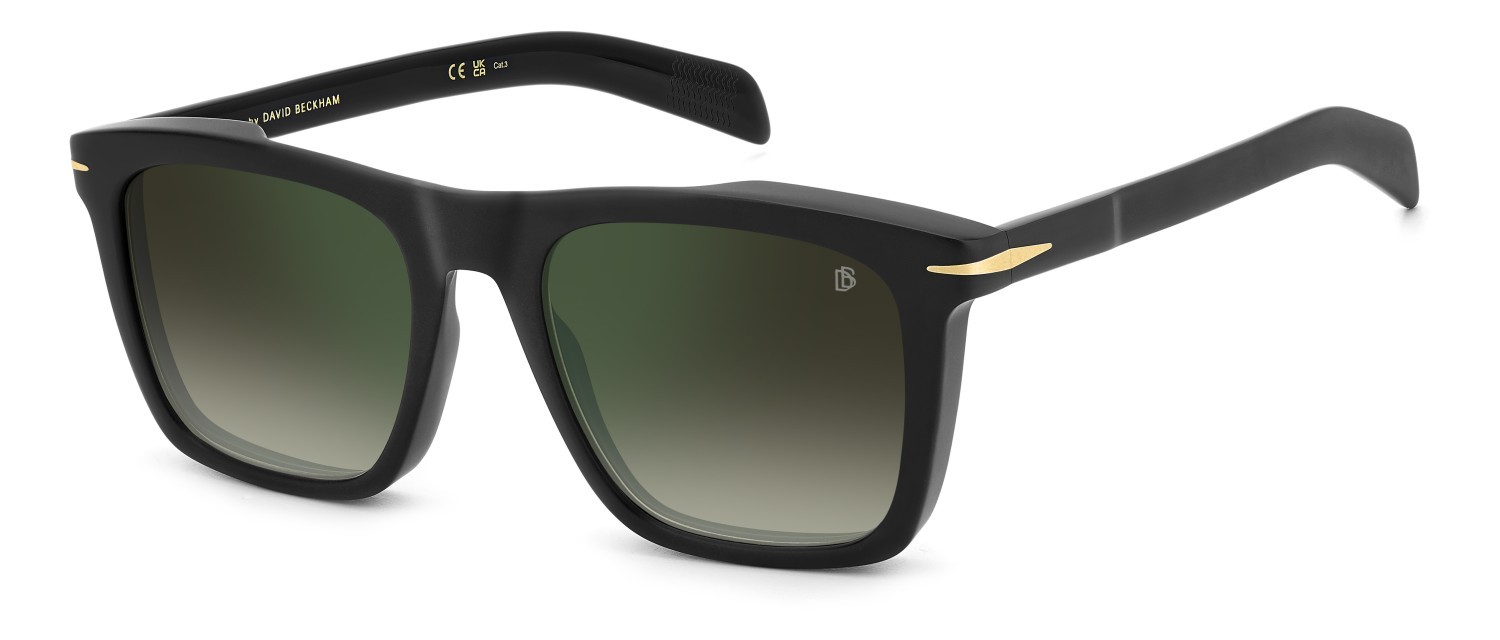 Sunglasses David Beckham Db 7000/S 203131 003 CS color matte black shape rectangle lenses green shaded green mirror