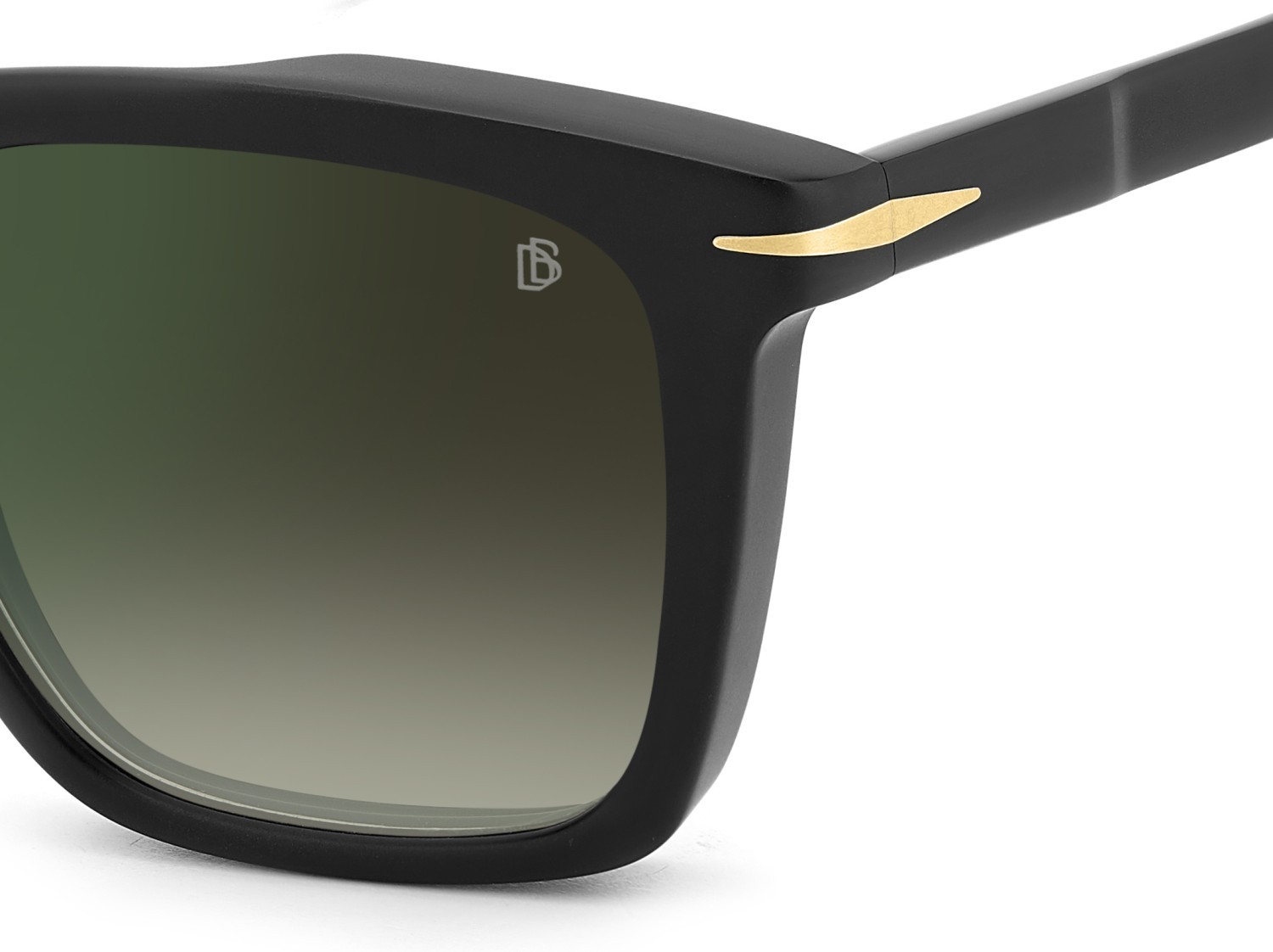 Sunglasses David Beckham Db 7000/S 203131 003 CS color matte black shape rectangle lenses green shaded green mirror