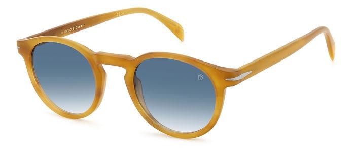 Sunglasses David Beckham DB 1036/S 203535 (C9B 08) color havana honey shape round lenses dk blue shaded
