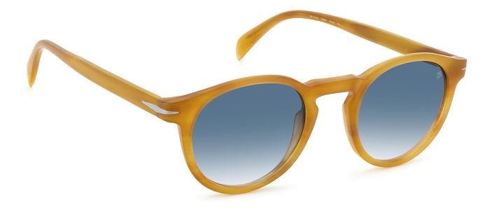 Sunglasses David Beckham DB 1036/S 203535 (C9B 08) color havana honey shape round lenses dk blue shaded