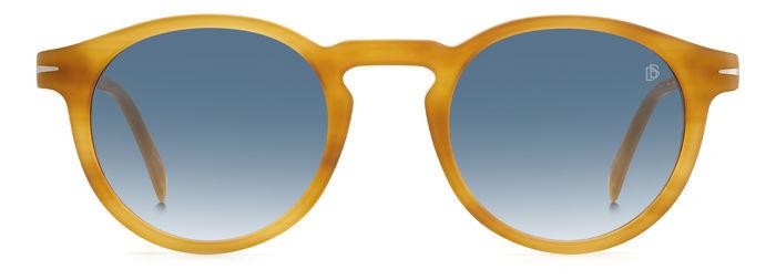 Sunglasses David Beckham DB 1036/S 203535 (C9B 08) color havana honey shape round lenses dk blue shaded