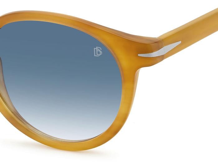 Sunglasses David Beckham DB 1036/S 203535 (C9B 08) color havana honey shape round lenses dk blue shaded
