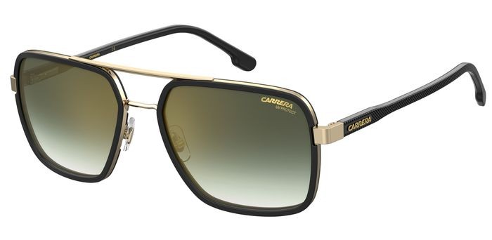 Occhiali da sole Carrera CARRERA 256/S 203788 (RHL D6) colore gold black forma rettangolare lenti green shaded gold mirror antir