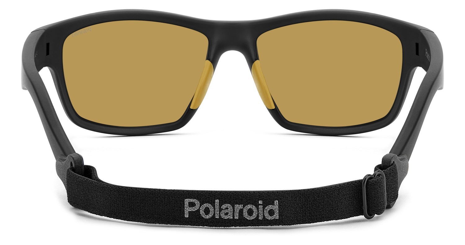Sunglasses Polaroid Pld 7037/S 203891 PGC MU color matte black yellow shape rectangle lenses yellow polarized